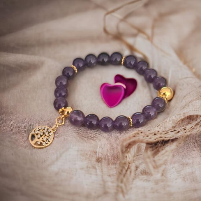 BRACELET AMETHYSTE ET SON ARBRE DE VIE
