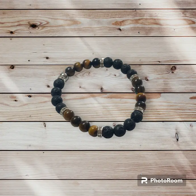 BRACELET PIERRE DE LAVE OEIL TIGRE
