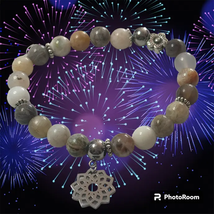 BRACELET AGATE FEU BAMBOU