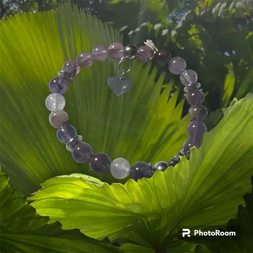 BRACELET EN AMETHYSTE FANTOME ET SON SOLEIL
