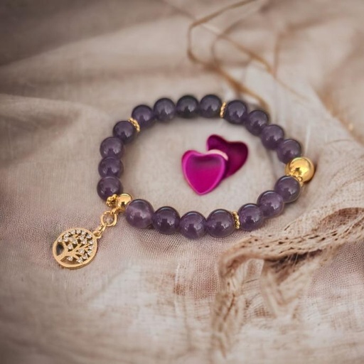 BRACELET AMETHYSTE ET SON ARBRE DE VIE