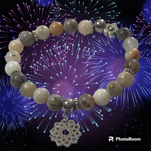 BRACELET AGATE FEU BAMBOU